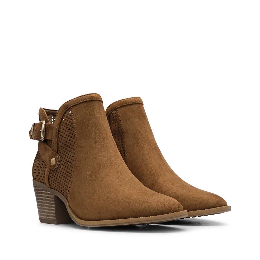 Botim Salto Médio Mulher Camel