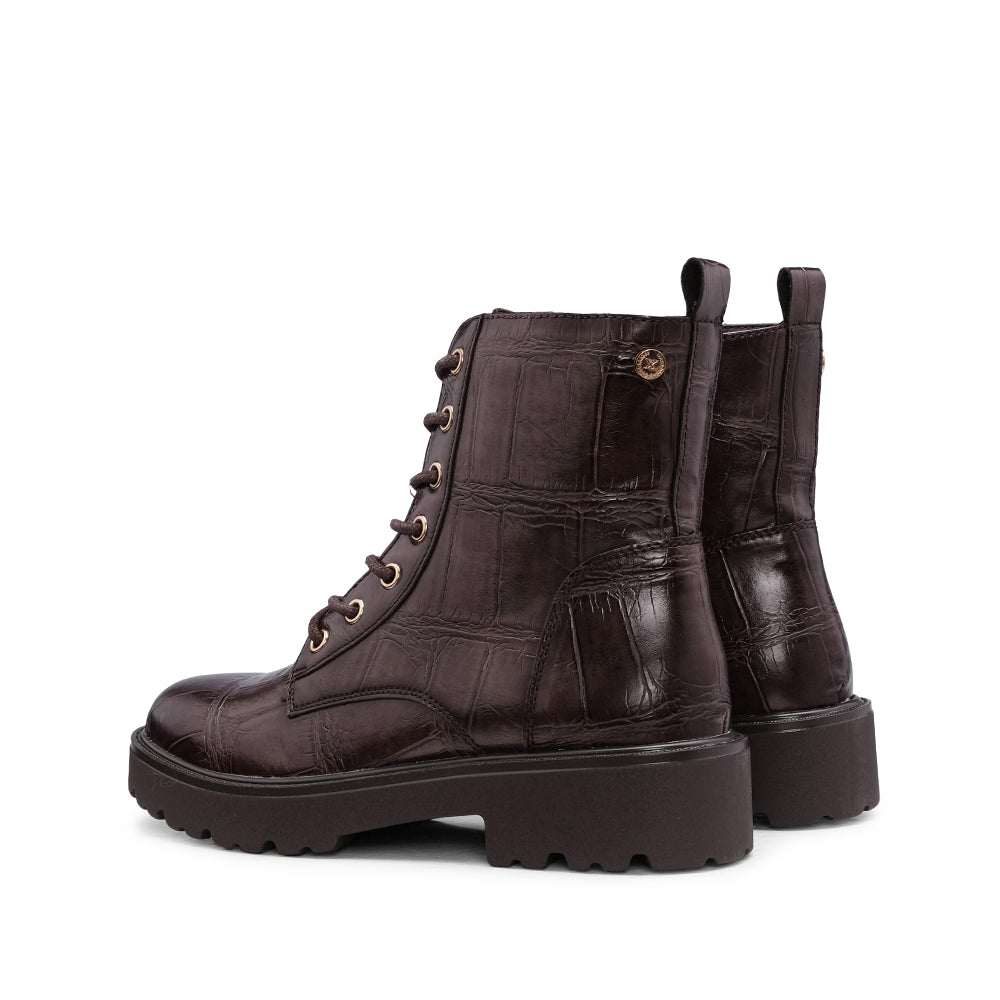 Bota Militar Mulher Castanho
