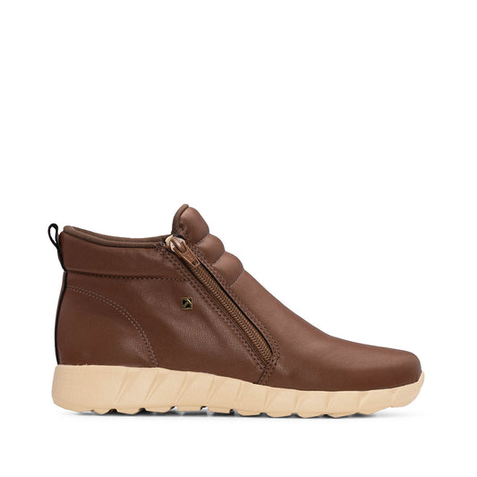 Botim Salto Raso Mulher Cognac