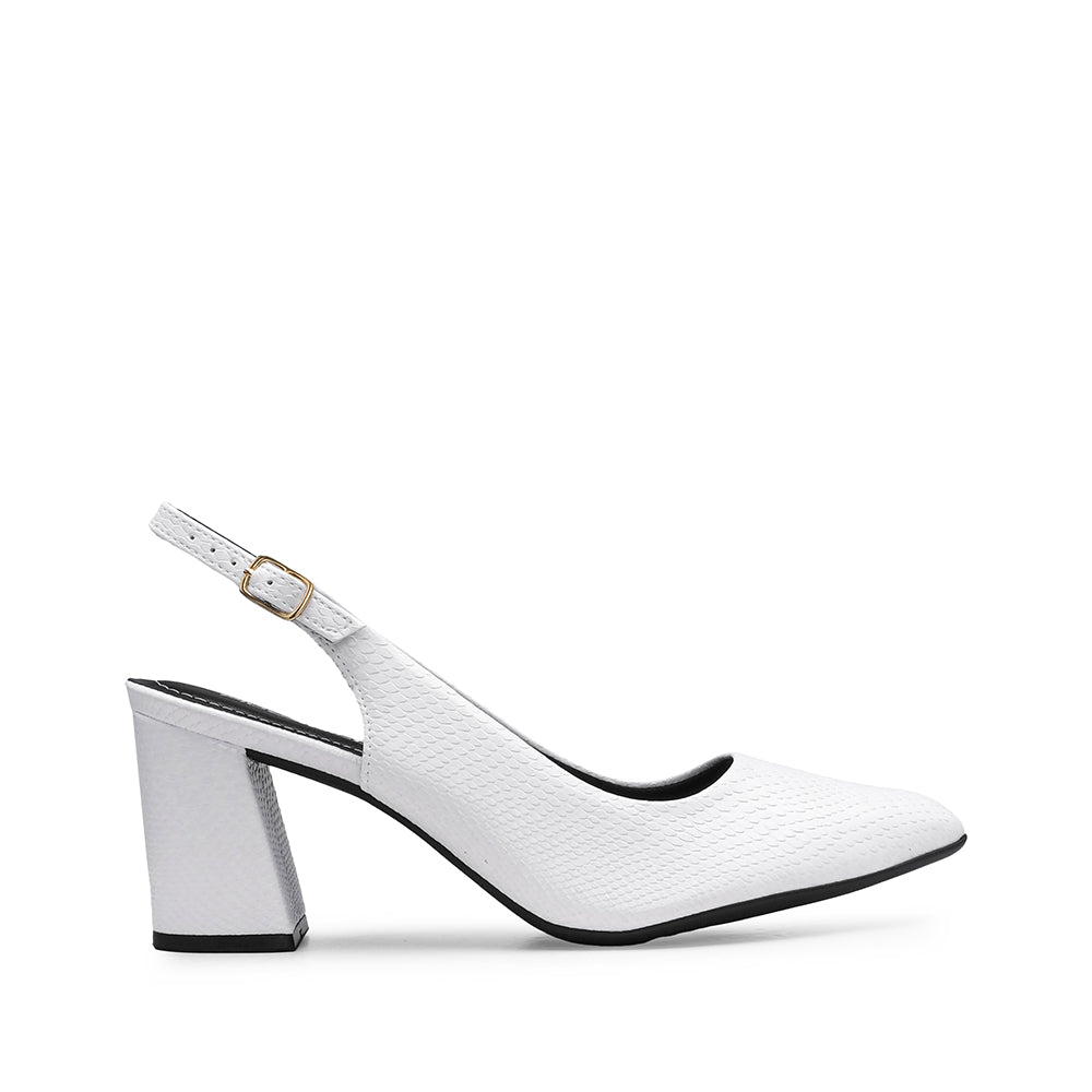 Sapato Salto Alto Mulher Animal Print Branco