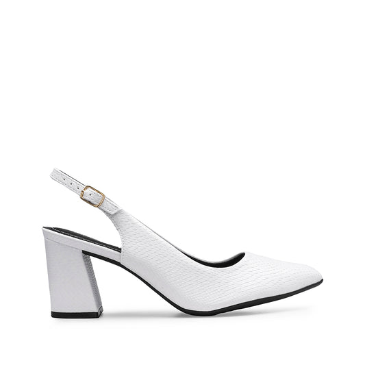 Sapato Salto Alto Mulher Animal Print Branco