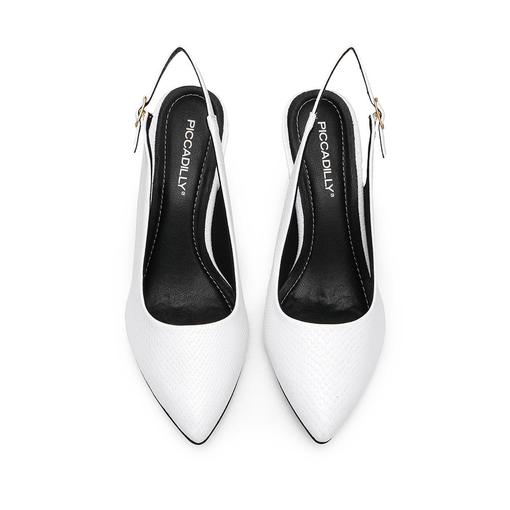 Sapato Salto Alto Mulher Animal Print Branco