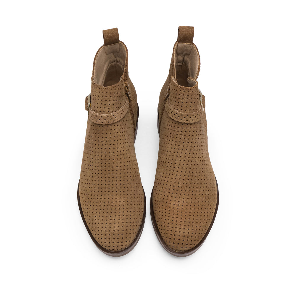 Botim Casual Mulher Camurça Camel
