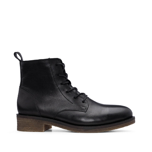 Botim Salto Raso Mulher Pele Preto