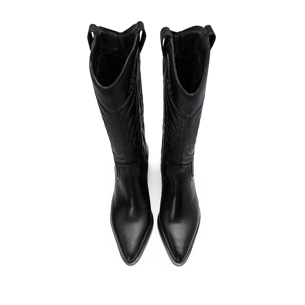 Bota Texana Mulher Pele Preto