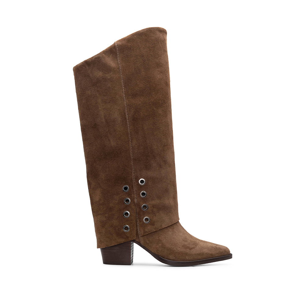 Bota Polaina Mulher Camurça Castanho