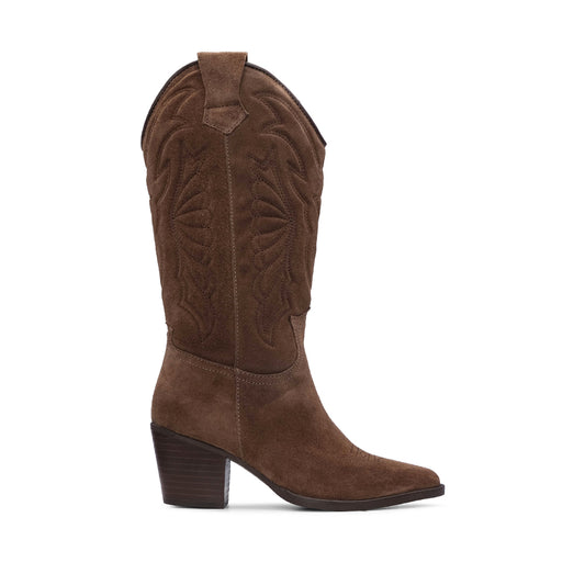 Bota Texana Mulher Camurça Castanho