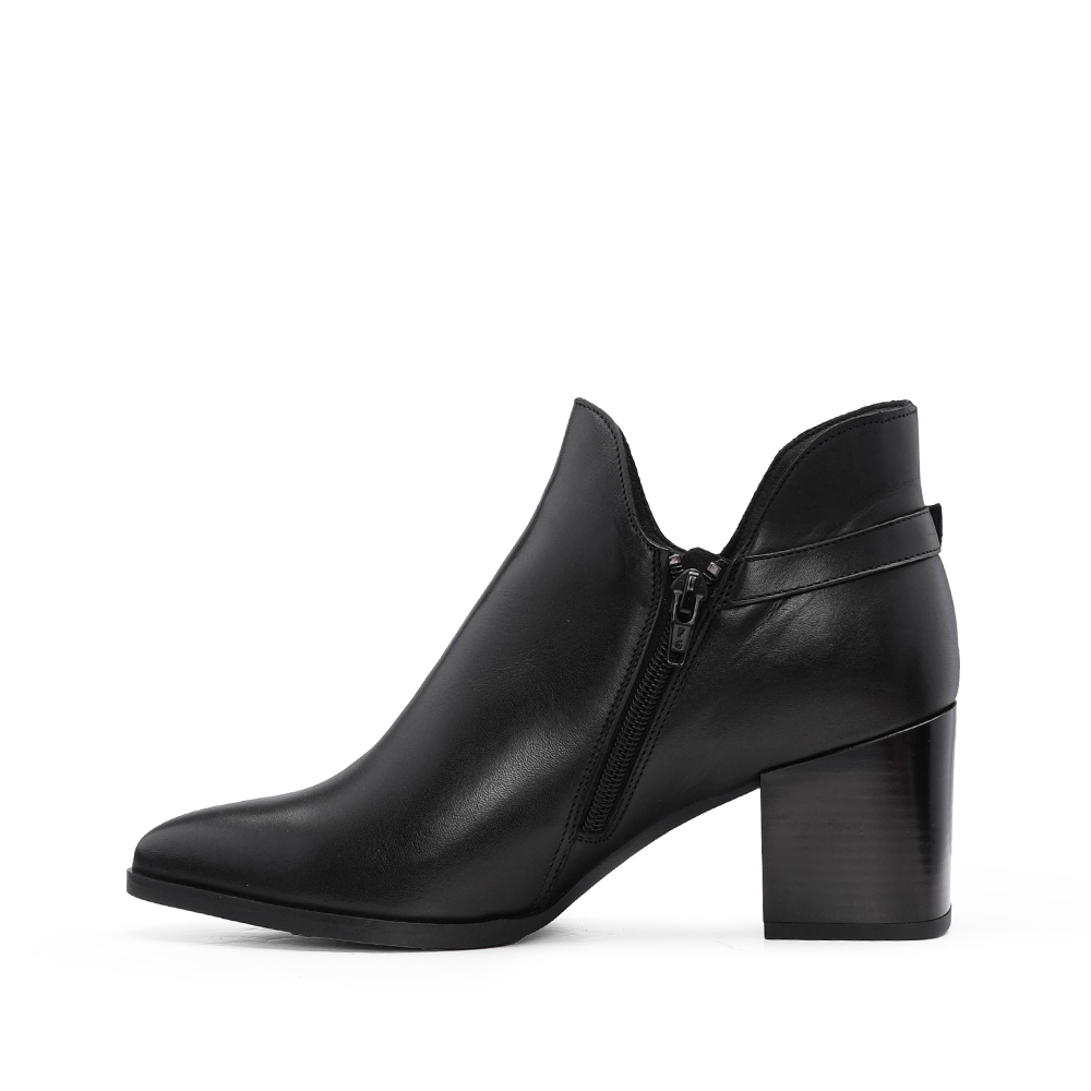 Botim Salto Alto Mulher Pele Preto