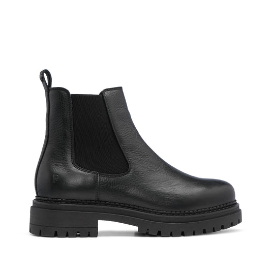 Botim Salto Raso Mulher Pele Preto