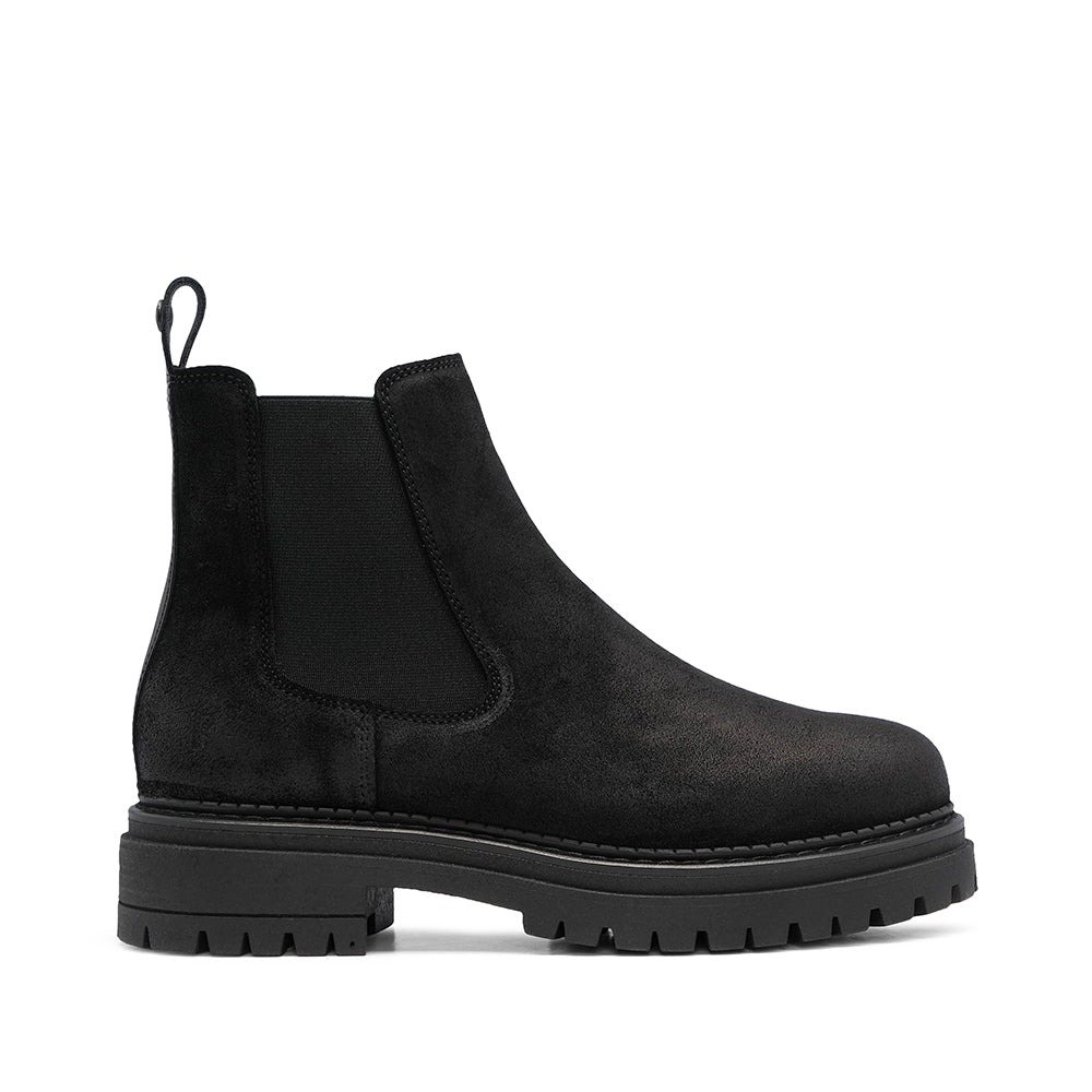 Botim Salto Raso Mulher Nobuck Preto