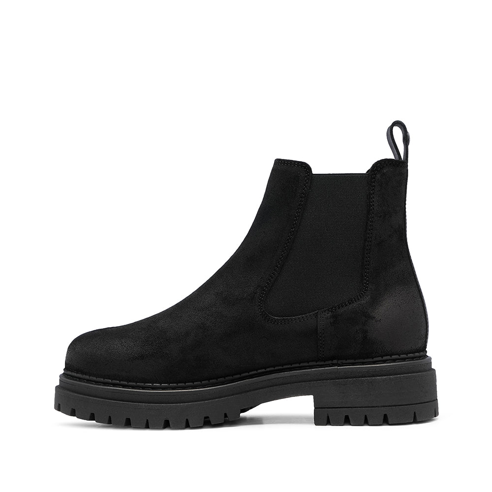 Botim Salto Raso Mulher Nobuck Preto