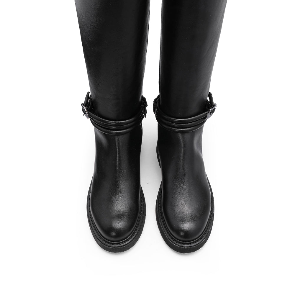 Bota Cano Alto Mulher Preto