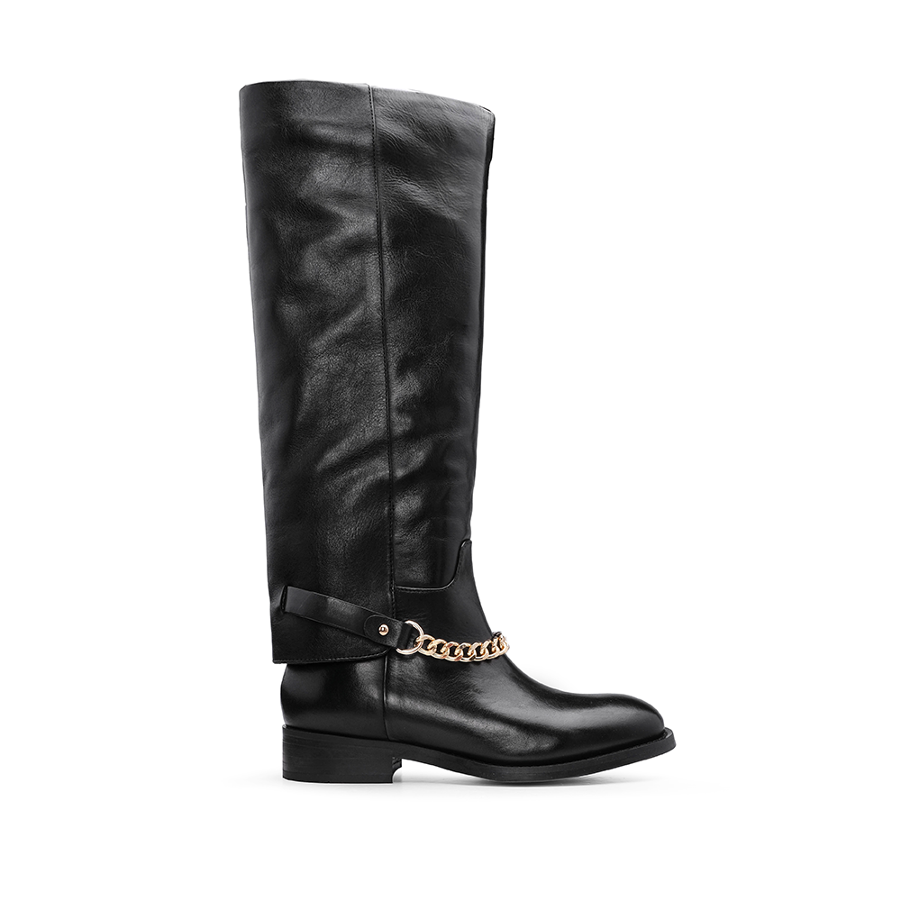 Bota Cano Alto Mulher Preto