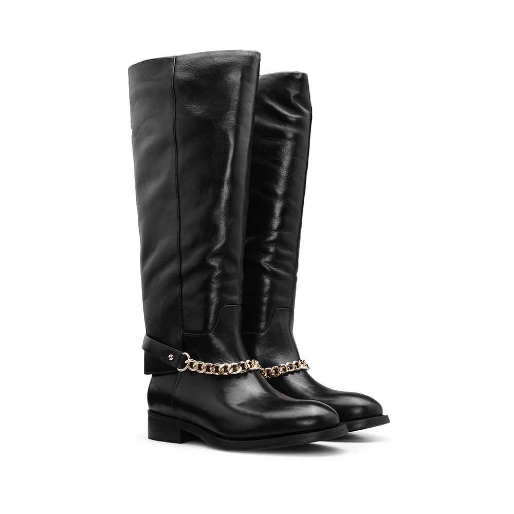 Bota Cano Alto Mulher Preto