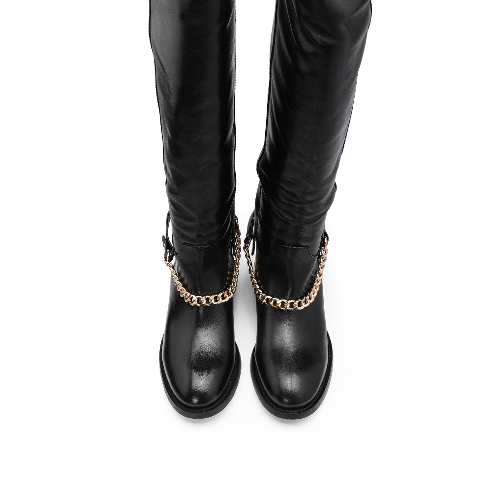 Bota Cano Alto Mulher Preto