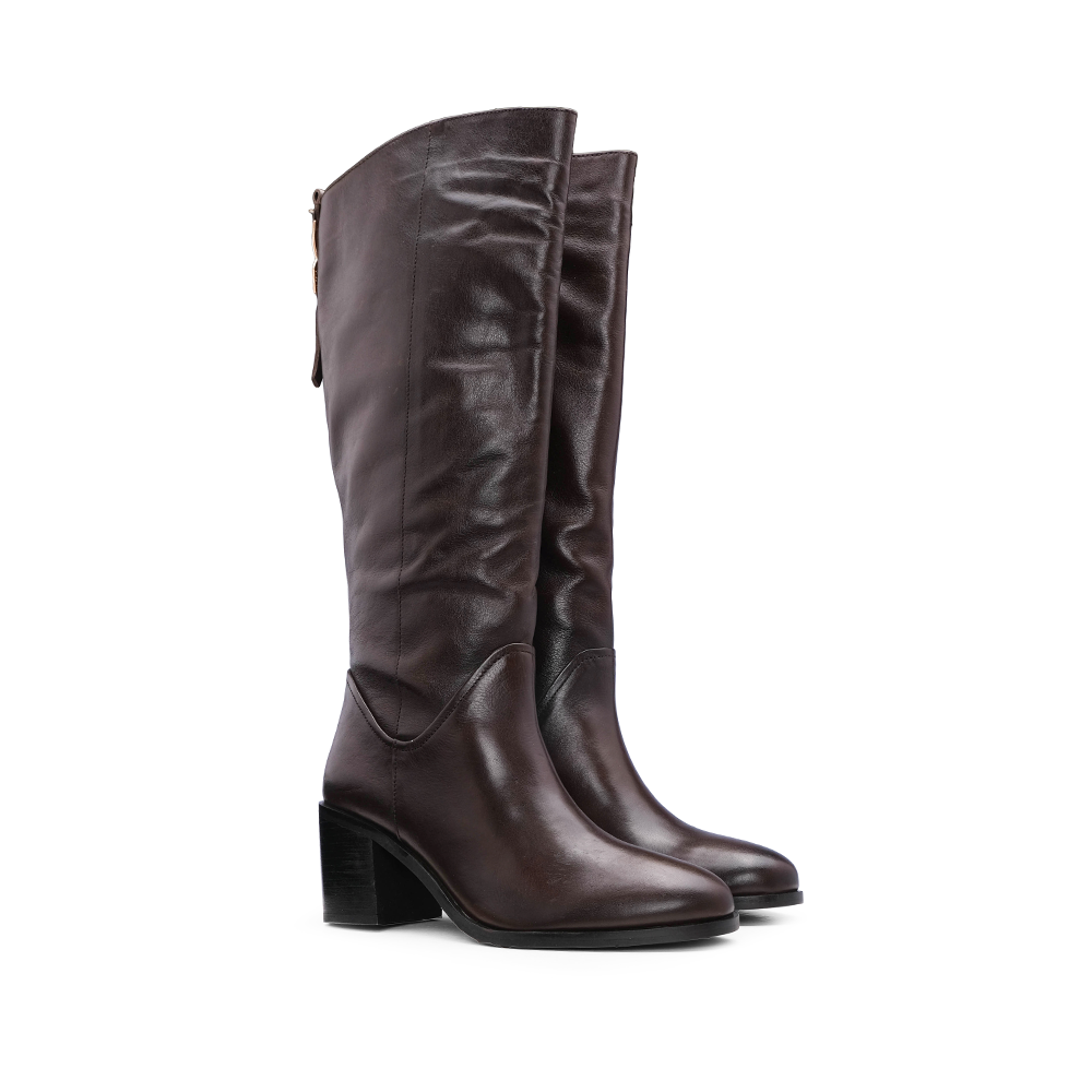 Bota Cano Alto Mulher Castanho