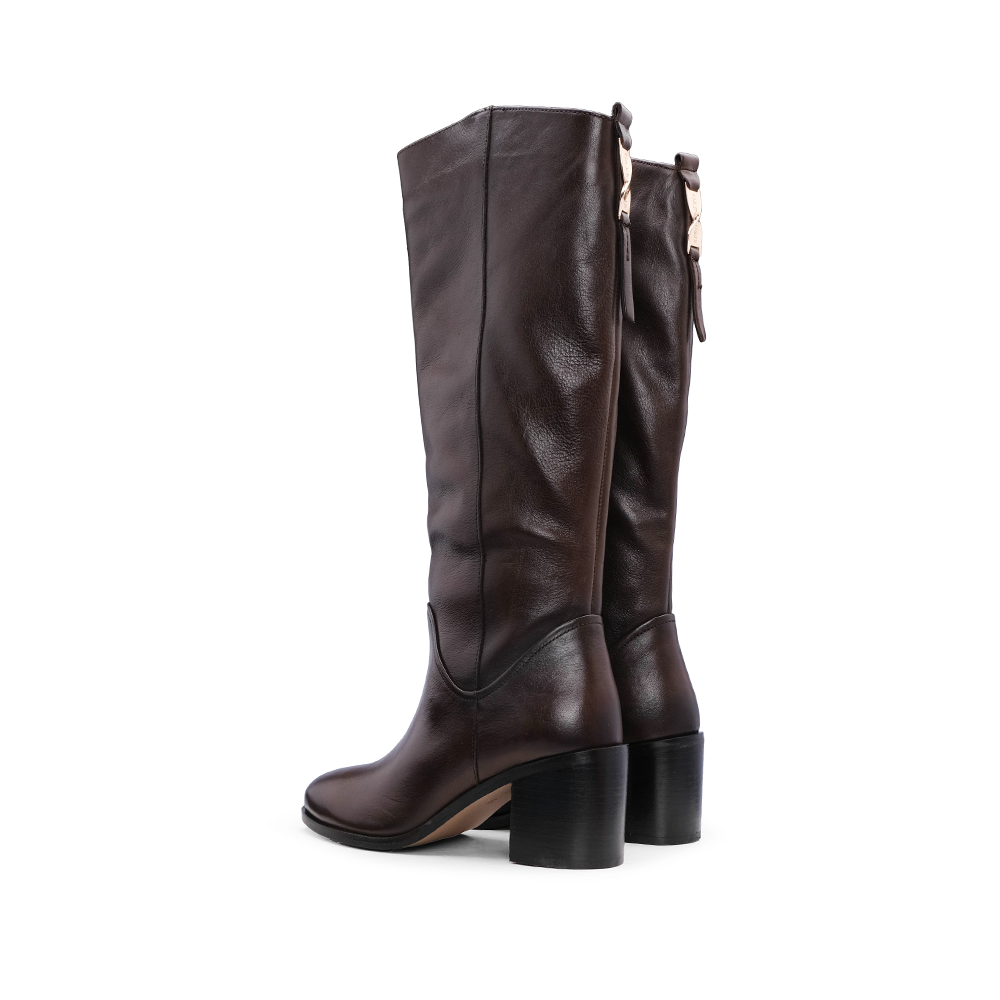 Bota Cano Alto Mulher Castanho