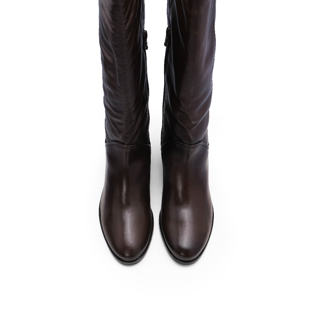 Bota Cano Alto Mulher Castanho