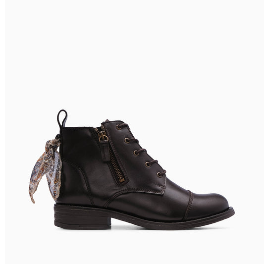 Botim Salto Raso Mulher Pele Castanho