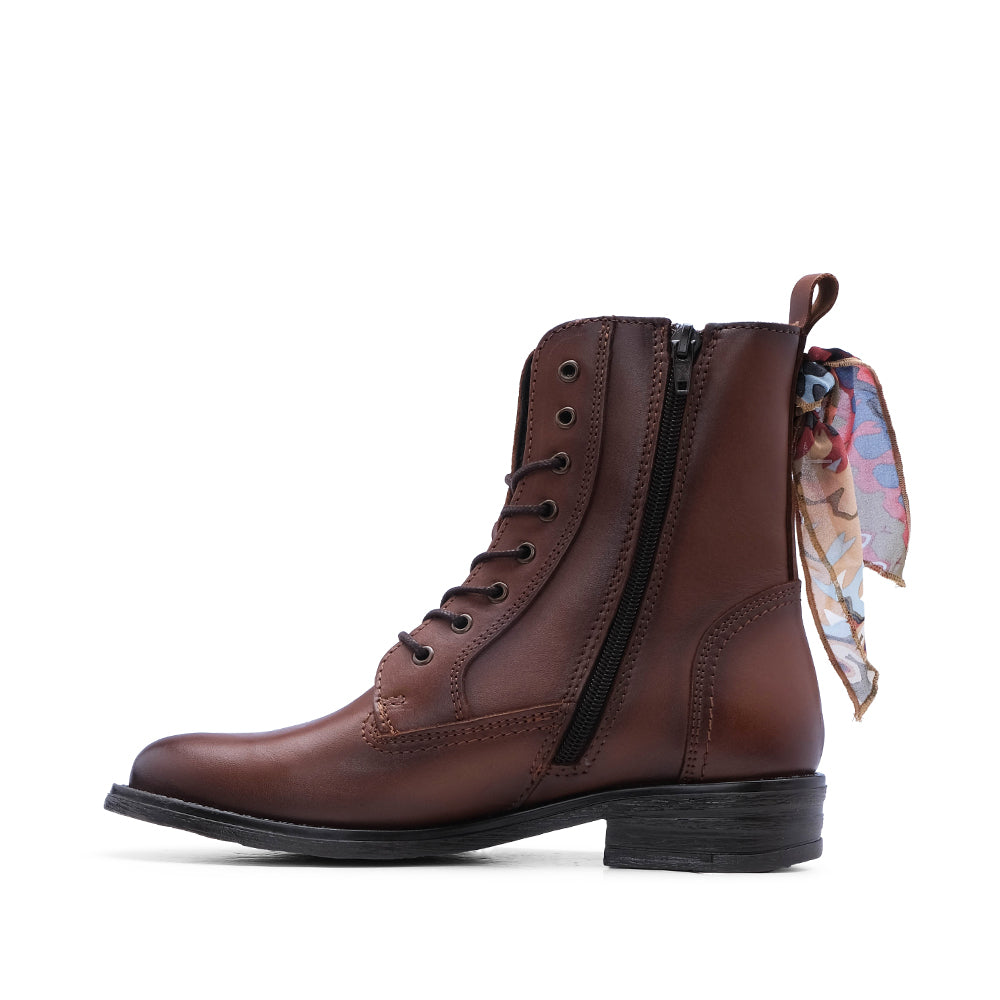 Botim Salto Raso Mulher Pele Camel