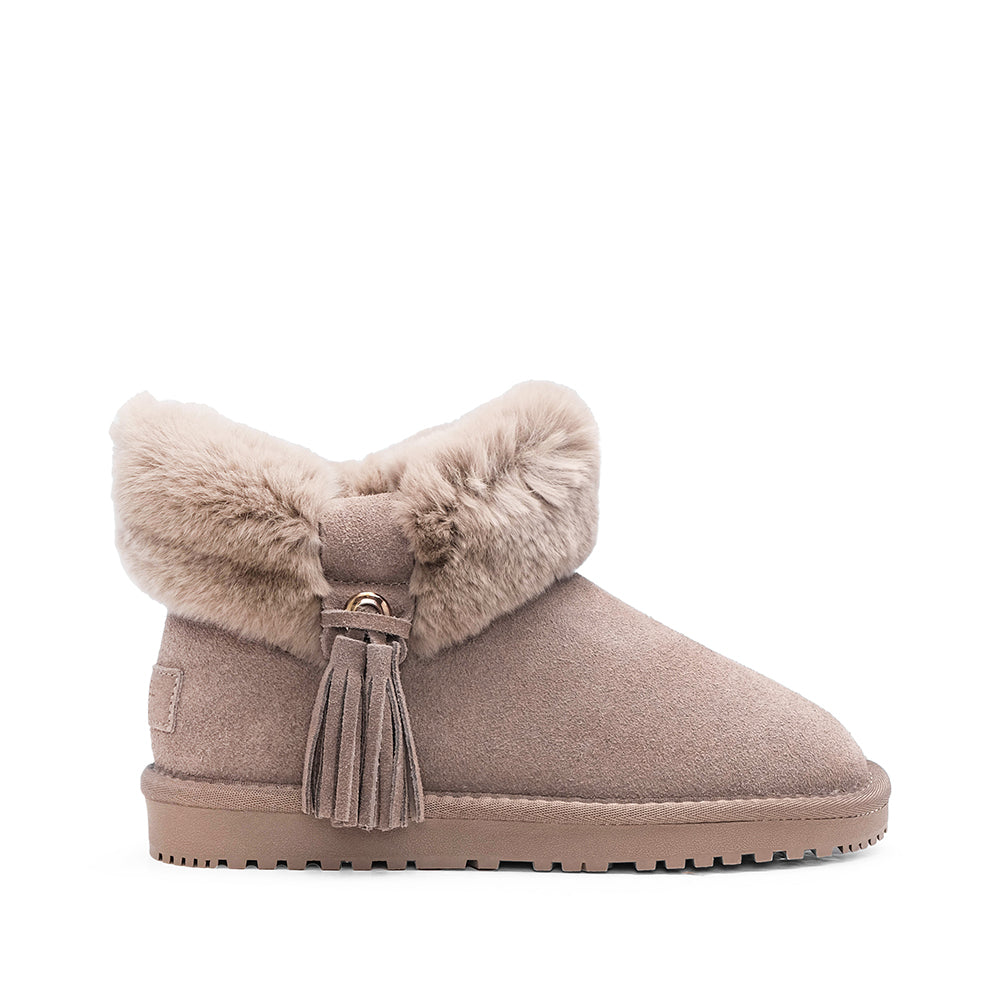 Pantufa Casual Mulher Camurça Taupe