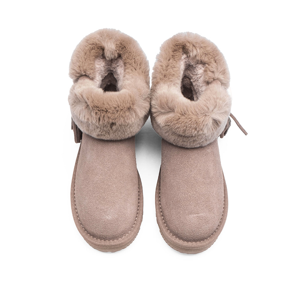 Pantufa Casual Mulher Camurça Taupe