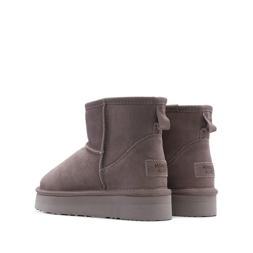 Botim Casual Mulher Camurça Taupe