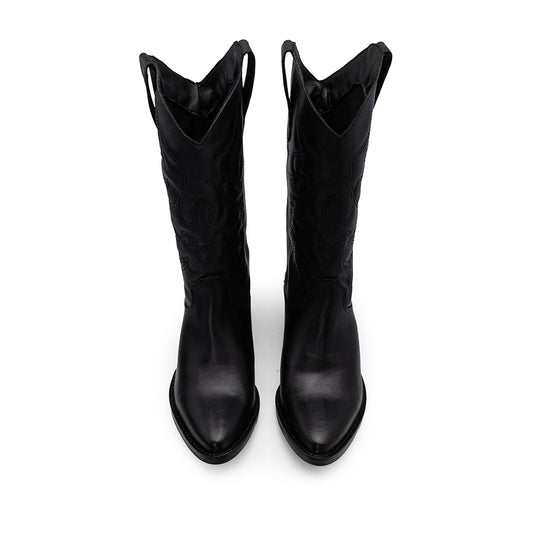 Bota Texana Mulher Pele Preto