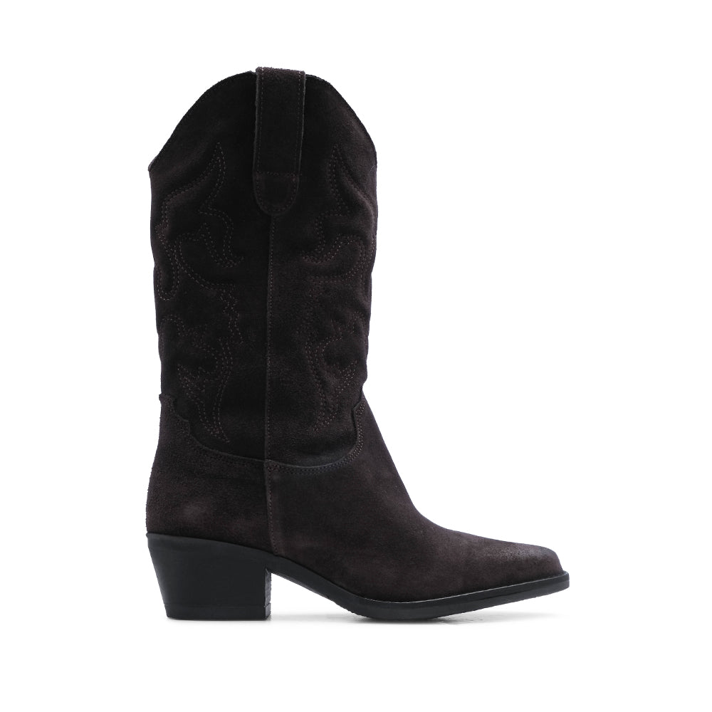 Bota Texana Mulher Camurça Castanho