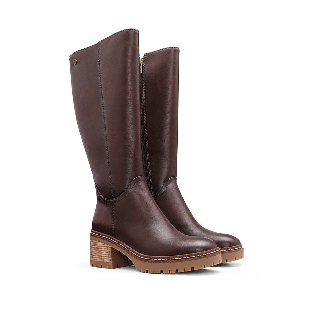 Bota Salto Médio Mulher Castanho
