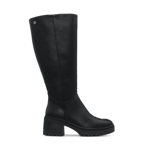 Bota Salto Médio Mulher Pele Sintética Preto