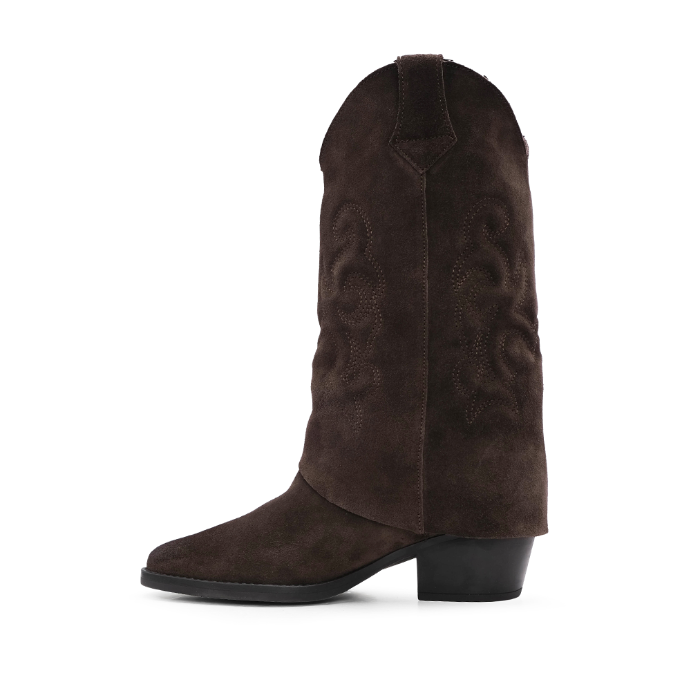 Bota Polaina Mulher Camurça Castanho