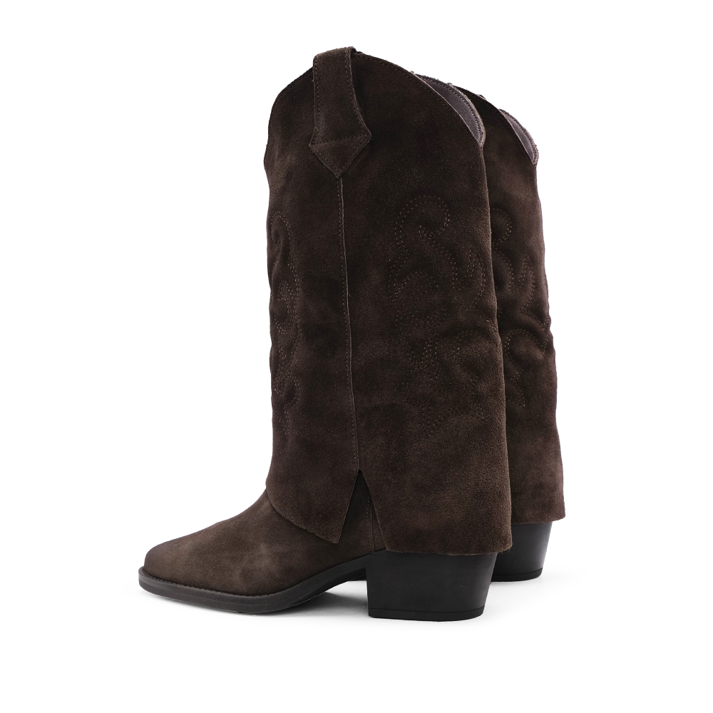 Bota Polaina Mulher Camurça Castanho