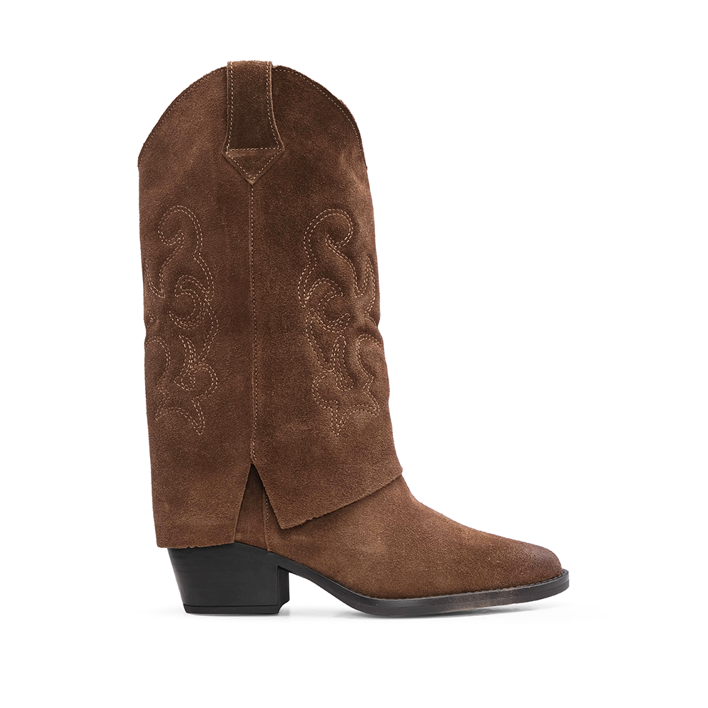 Bota Polaina Mulher Camurça Tabaco