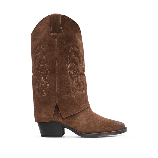 Bota Polaina Mulher Camurça Tabaco