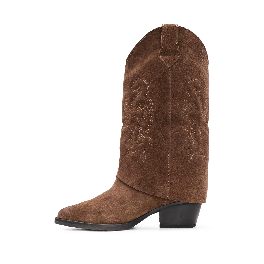 Bota Polaina Mulher Camurça Tabaco