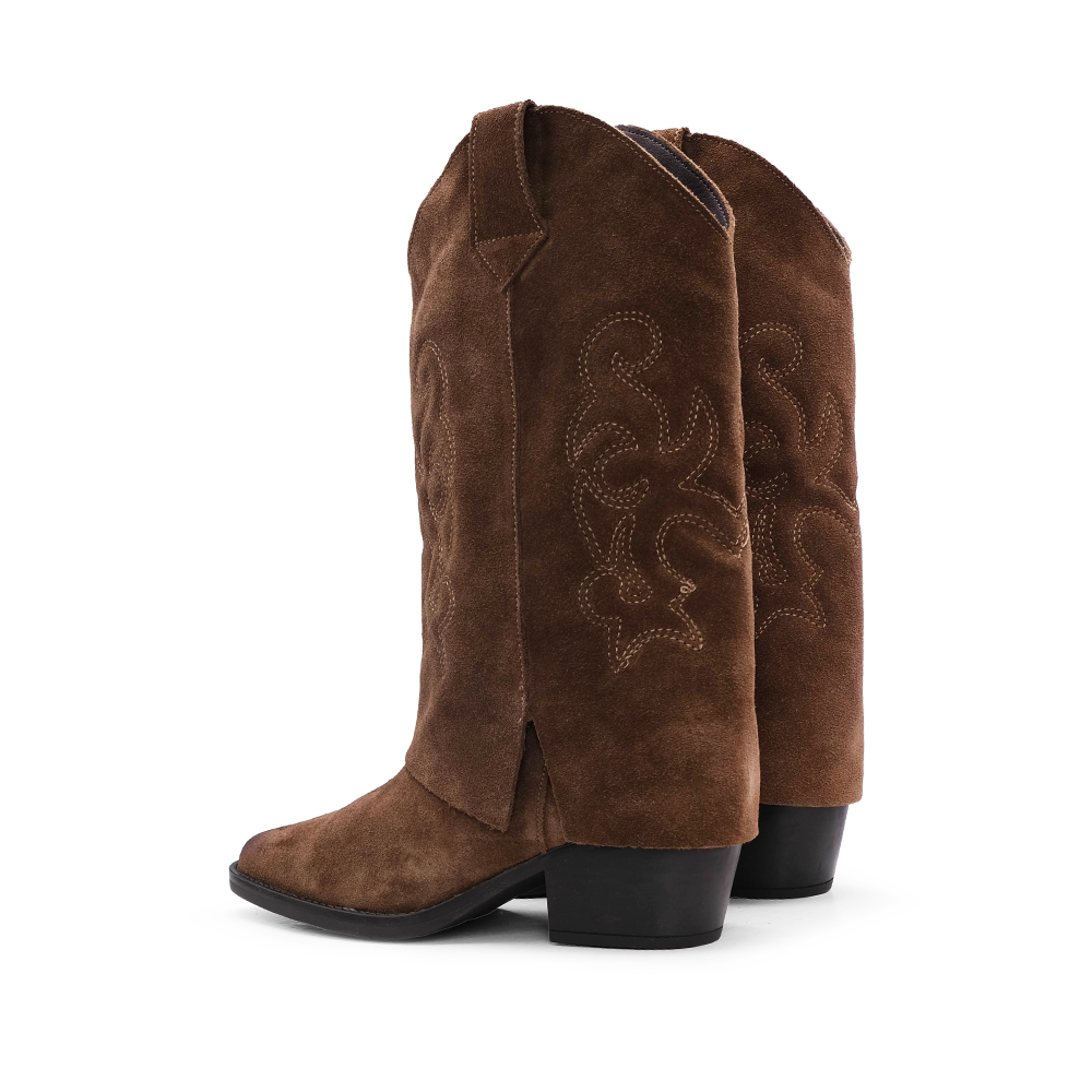 Bota Polaina Mulher Camurça Tabaco