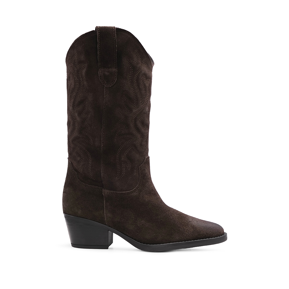 Bota Texana Mulher Camurça Castanho