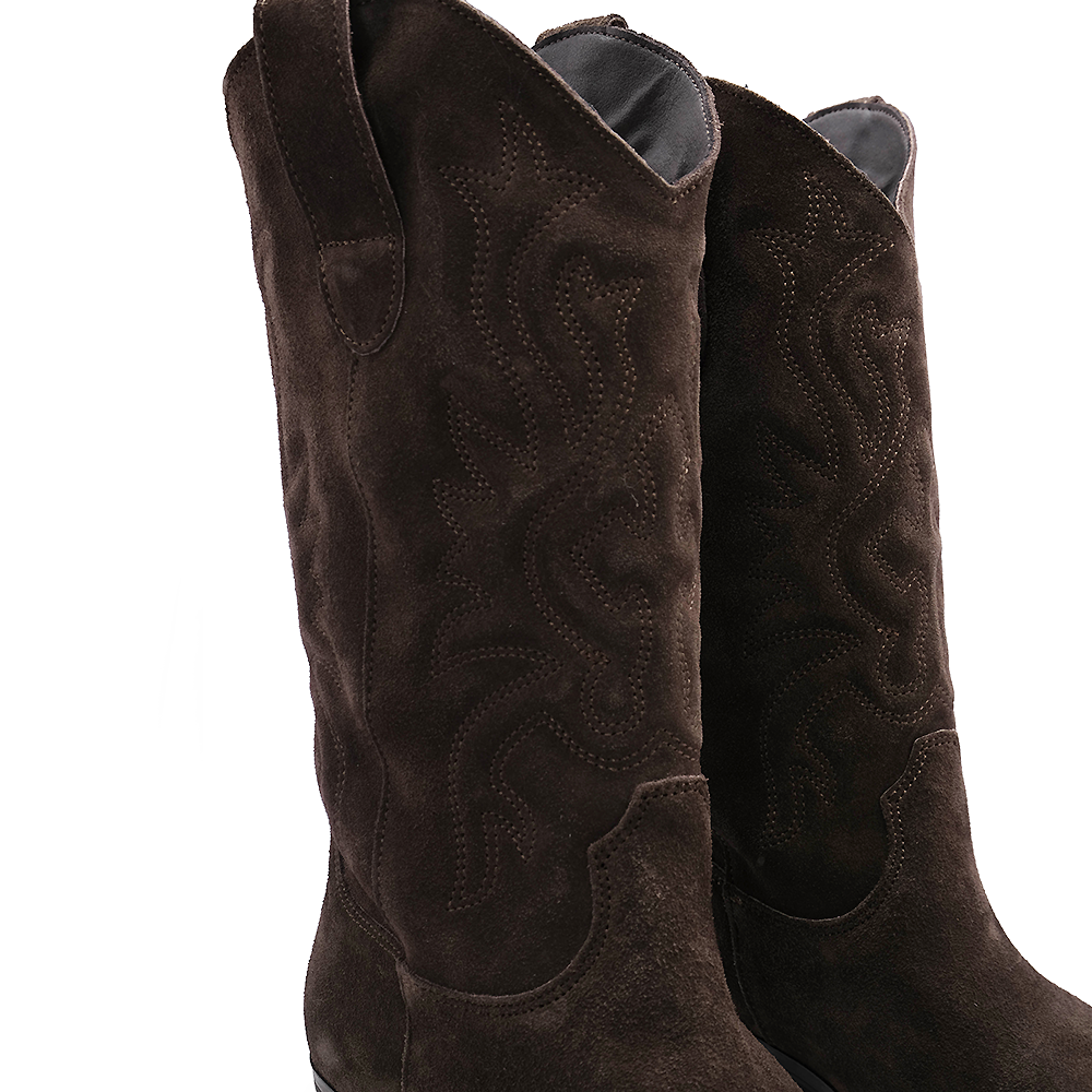 Bota Texana Mulher Camurça Castanho