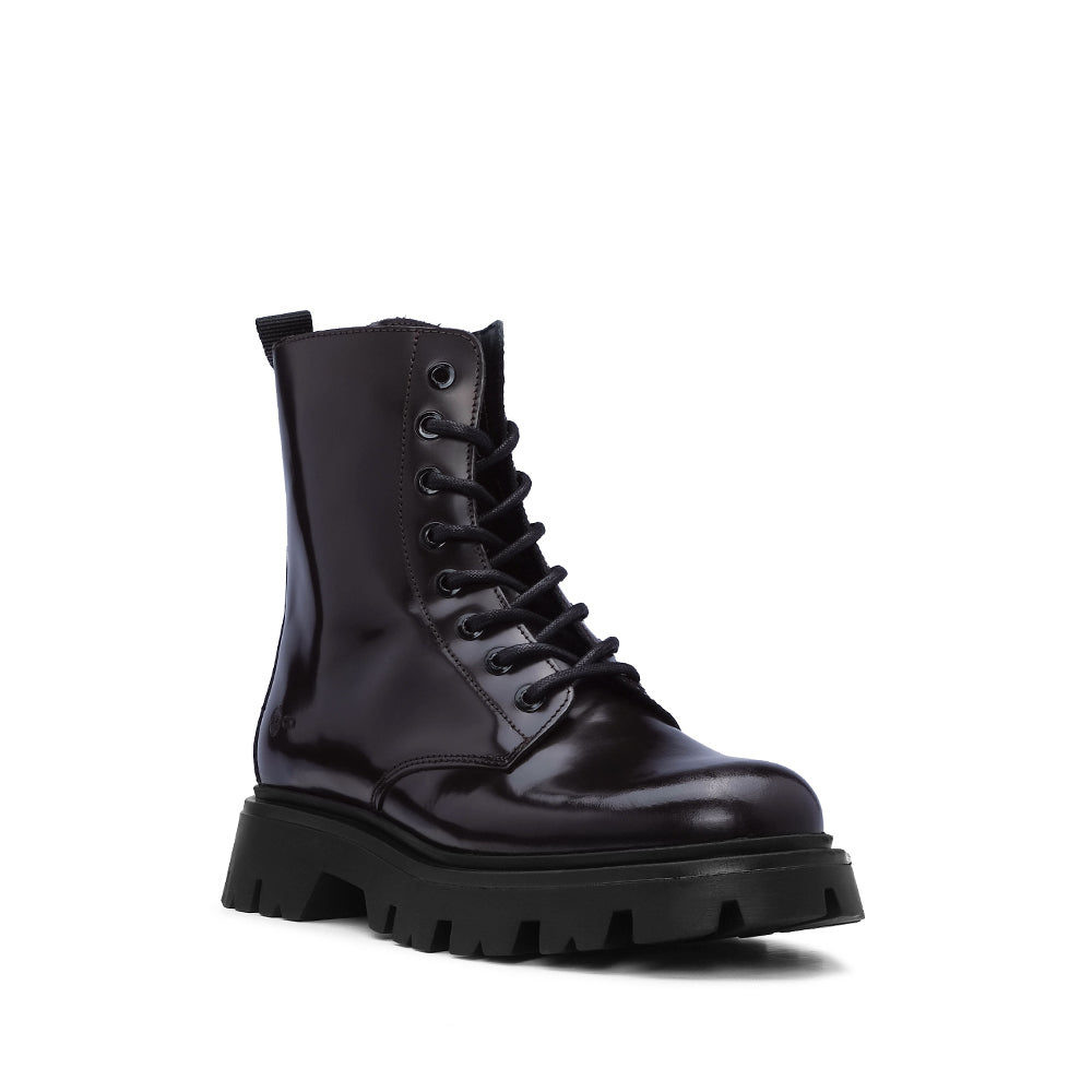 Botim Casual Mulher Polido Bordeaux