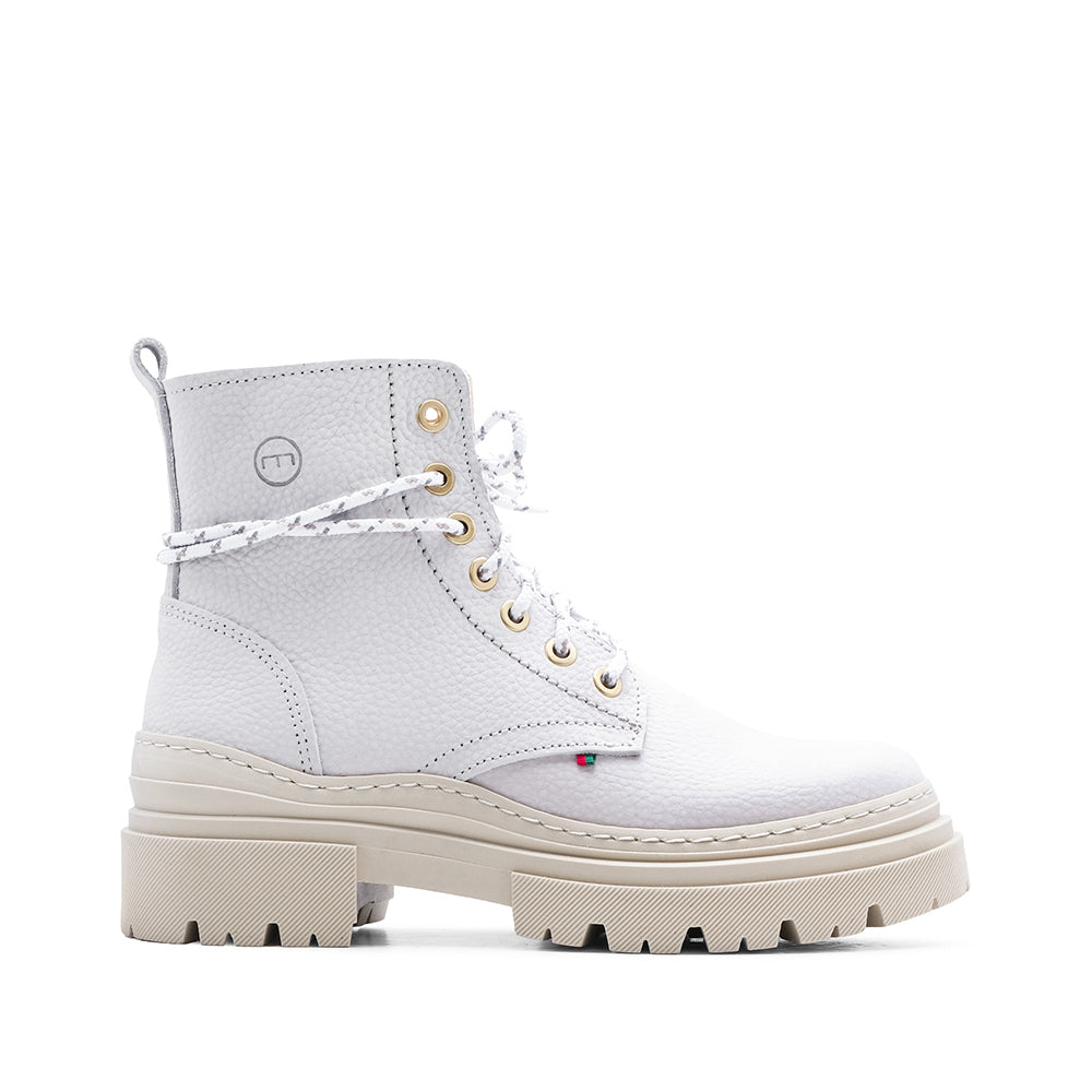 Bota Militar Mulher Pele Branco