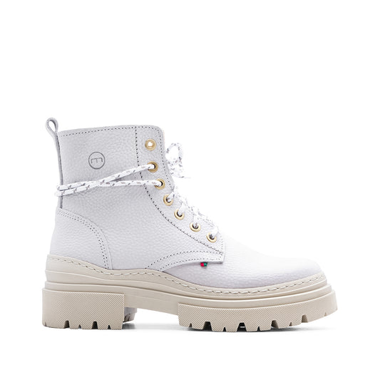 Bota Militar Mulher Pele Branco
