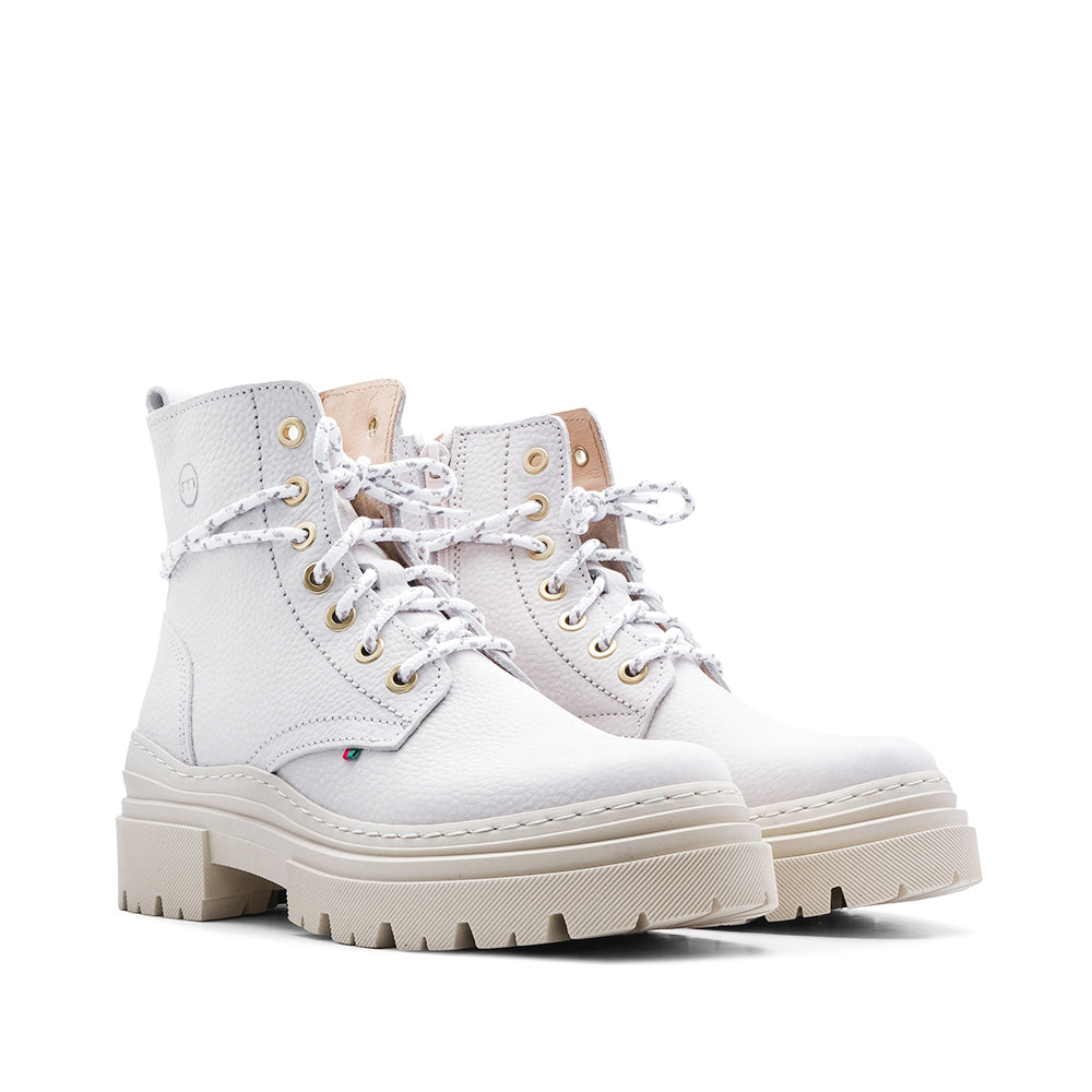 Bota Militar Mulher Pele Branco