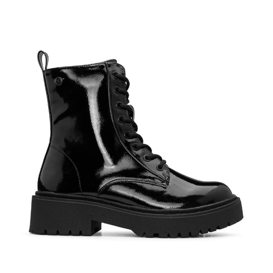 Bota Militar Mulher Verniz Preto