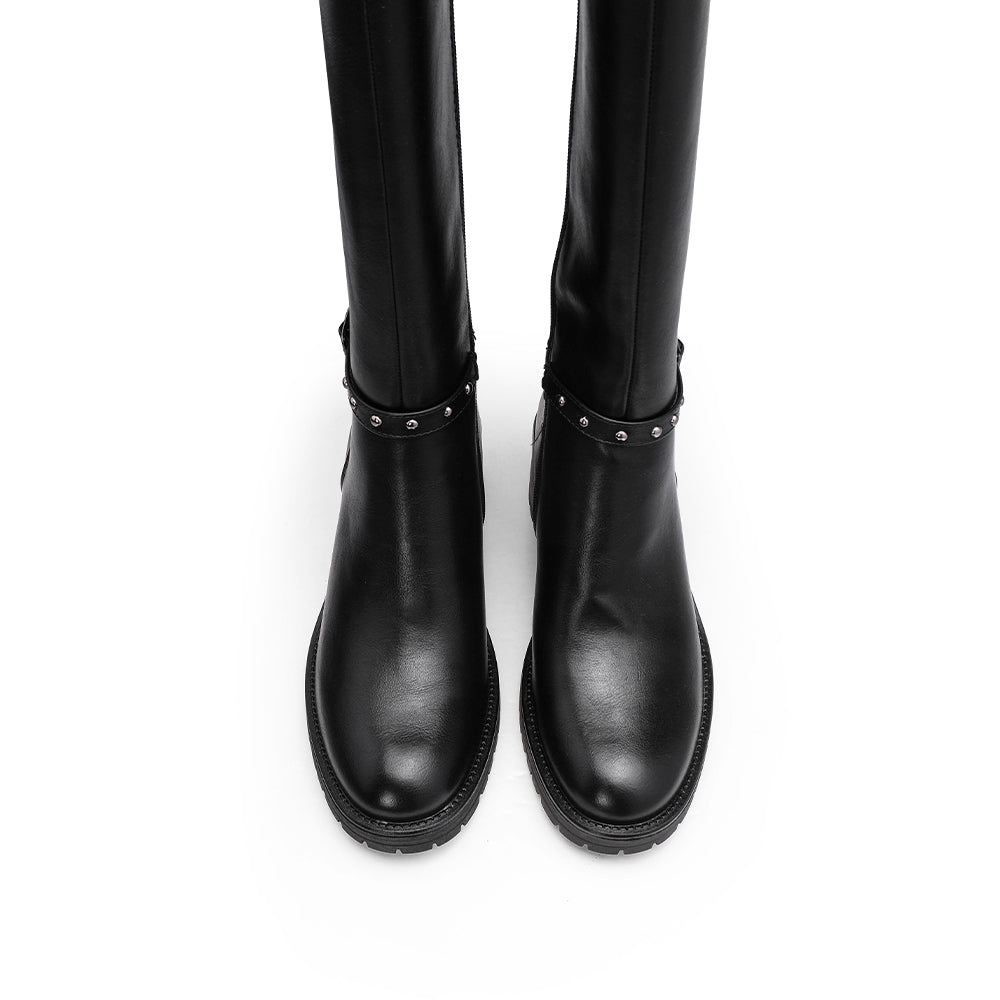 Bota Cano Alto Mulher Preto