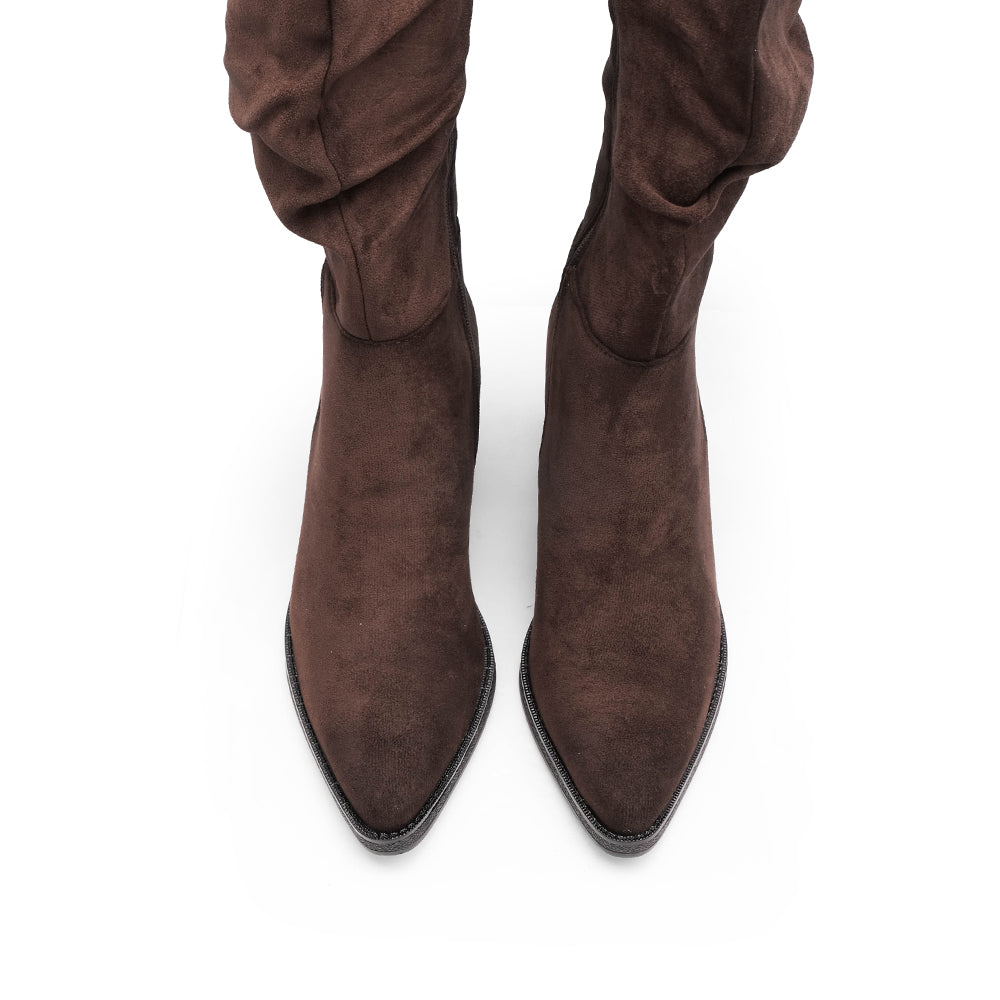 Bota Cano Alto Mulher Castanho