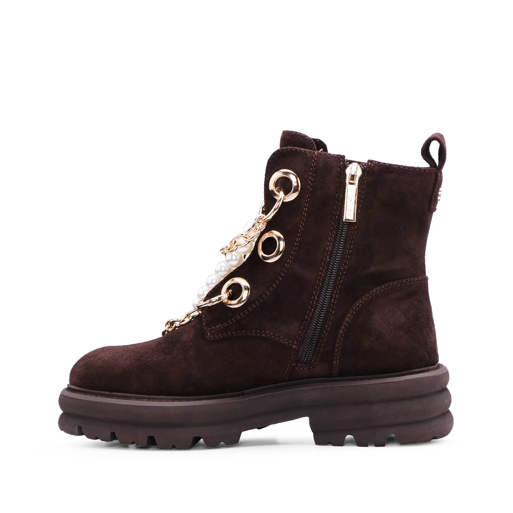 Bota Militar Mulher Camurça Castanho