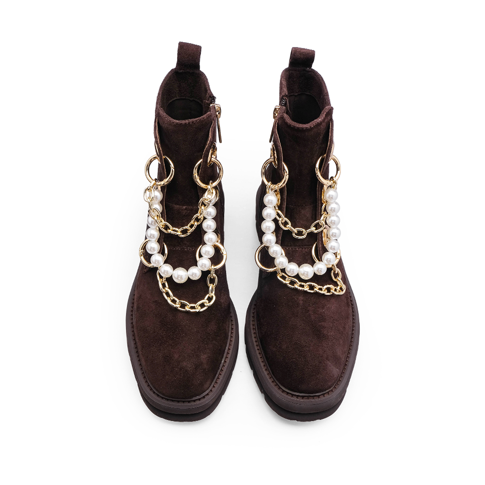 Bota Militar Mulher Camurça Castanho
