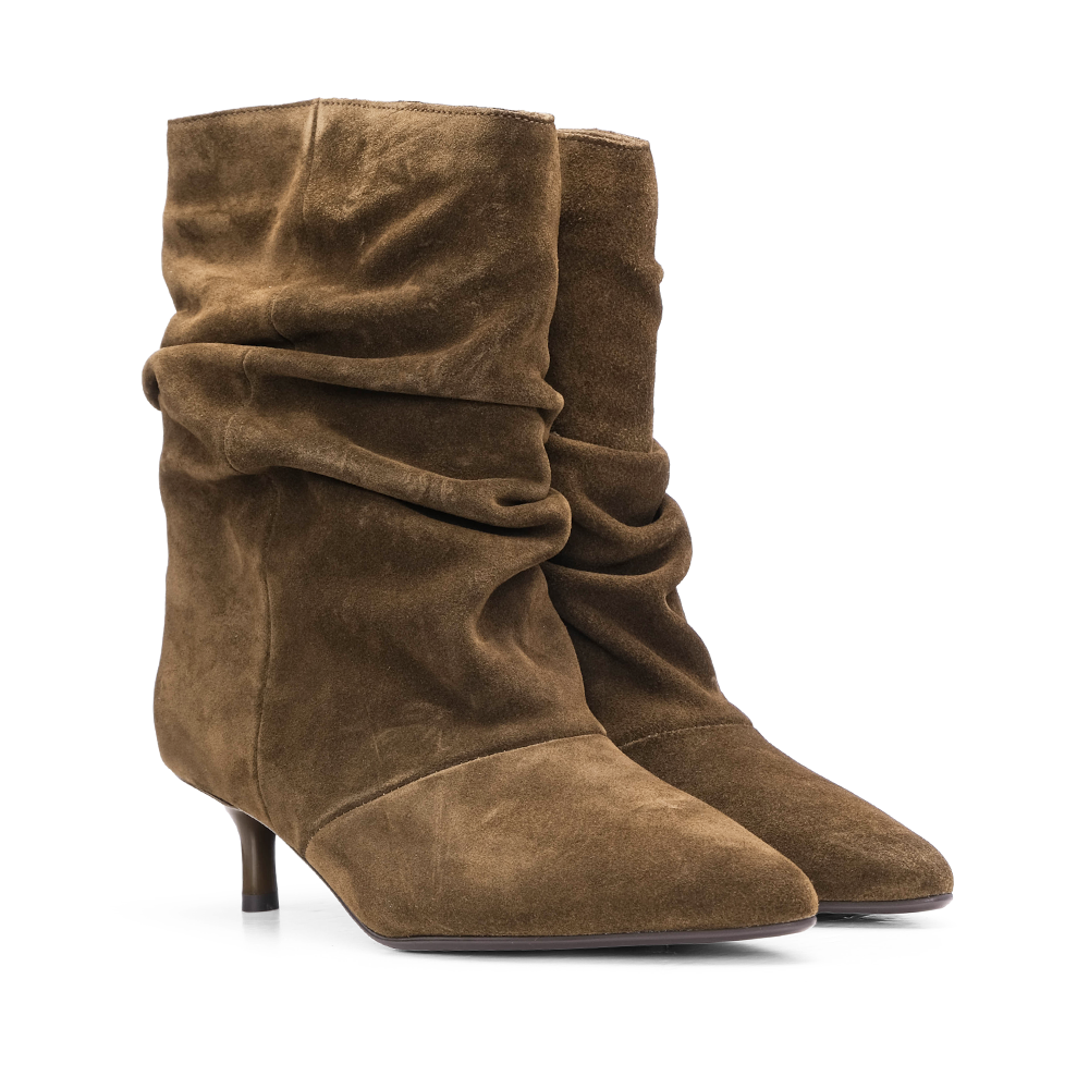 Bota Salto Médio Mulher Camurça Kaky
