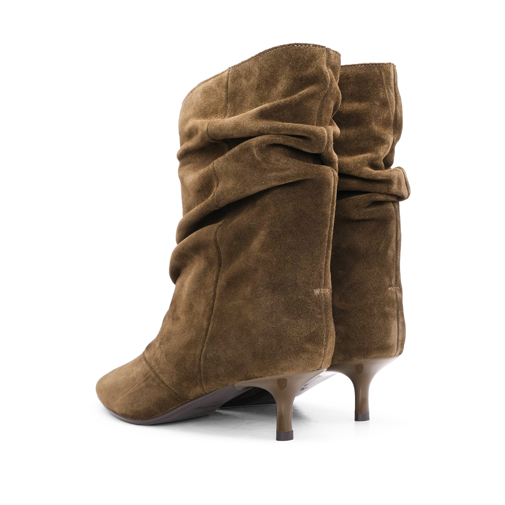 Bota Salto Médio Mulher Camurça Kaky